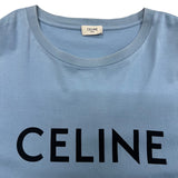 セリーヌ CELINE ロゴプリント半袖Tシャツ 2X681671Q ブルー コットン メンズ 半袖Ｔシャツ