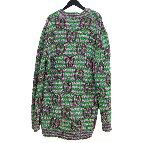 グッチ GUCCI GG総柄ニットカーディガン 392416 グリーン コットン レディース カーディガン