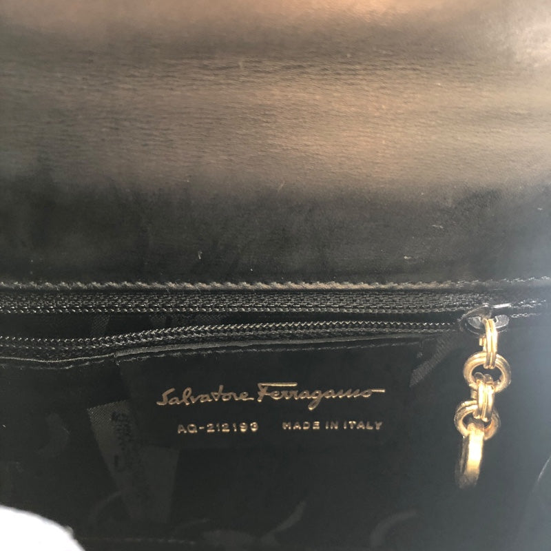 サルヴァトーレ・フェラガモ Salvatore Ferragamo ガンチーニ2WAYバッグ AQ-212193 ブラック レザー レディース ショルダーバッグ