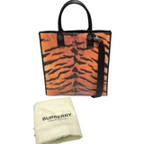 バーバリー BURBERRY タイガープリント２WAYトート ブラック・イエロー PVC・レザー レディース トートバッグ