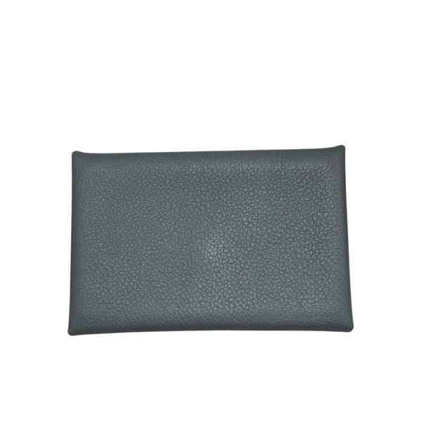 エルメス HERMES カルヴィヴェルソ D刻 グレー エバーカラー ユニセックス カードケース