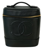 シャネル CHANEL ココマーク バニティバッグ A01998 ブラック キャビア レディース ハンドバッグ