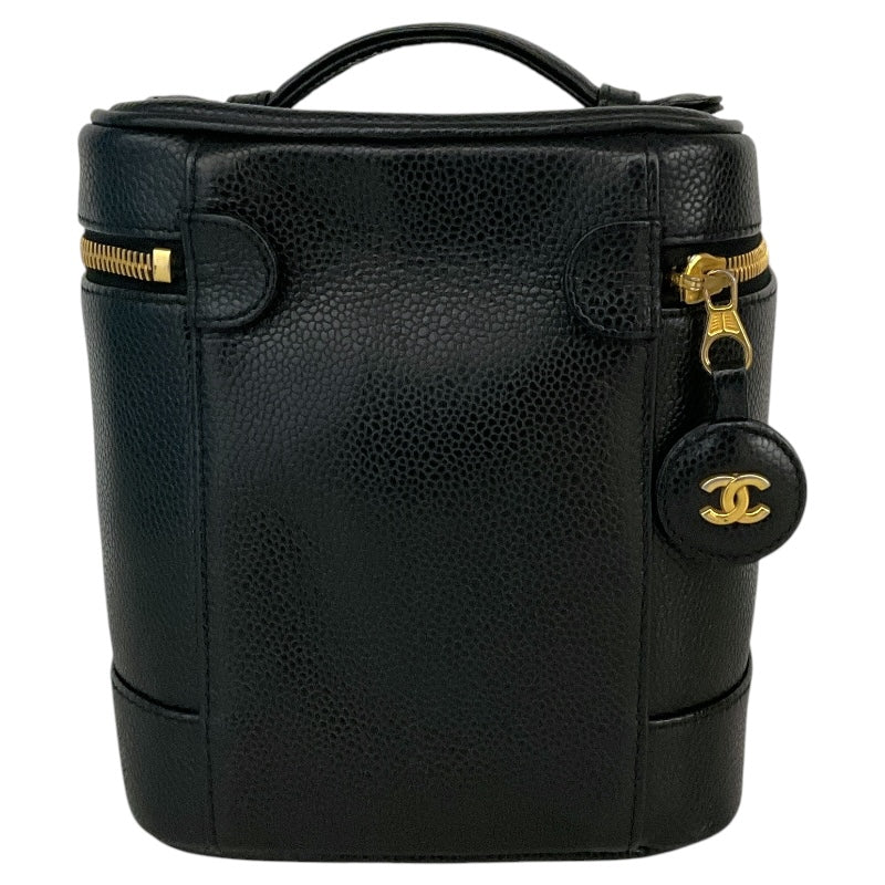 シャネル CHANEL ココマーク バニティバッグ A01998 ブラック キャビア レディース ハンドバッグ