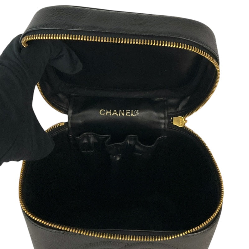 シャネル CHANEL ココマーク バニティバッグ A01998 ブラック キャビア レディース ハンドバッグ