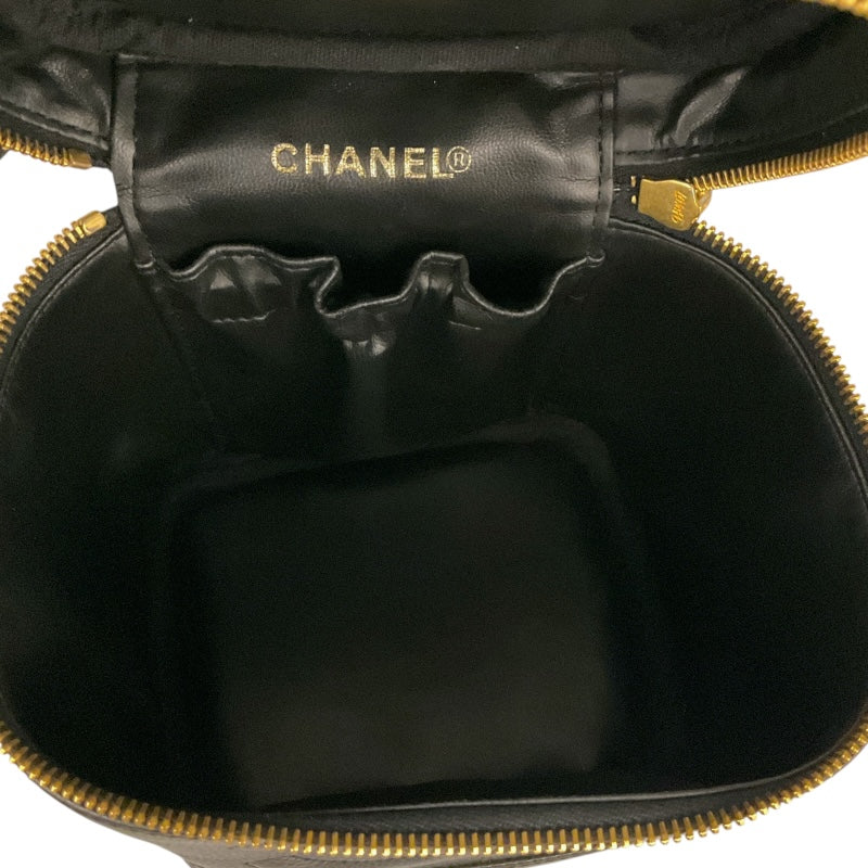シャネル CHANEL ココマーク バニティバッグ A01998 ブラック キャビア レディース ハンドバッグ