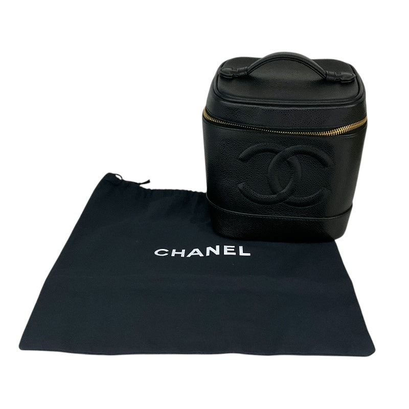 シャネル CHANEL ココマーク バニティバッグ A01998 ブラック キャビア レディース ハンドバッグ