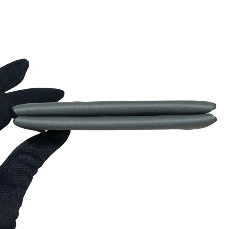 エルメス HERMES カルヴィヴェルソ D刻 グレー エバーカラー ユニセックス カードケース