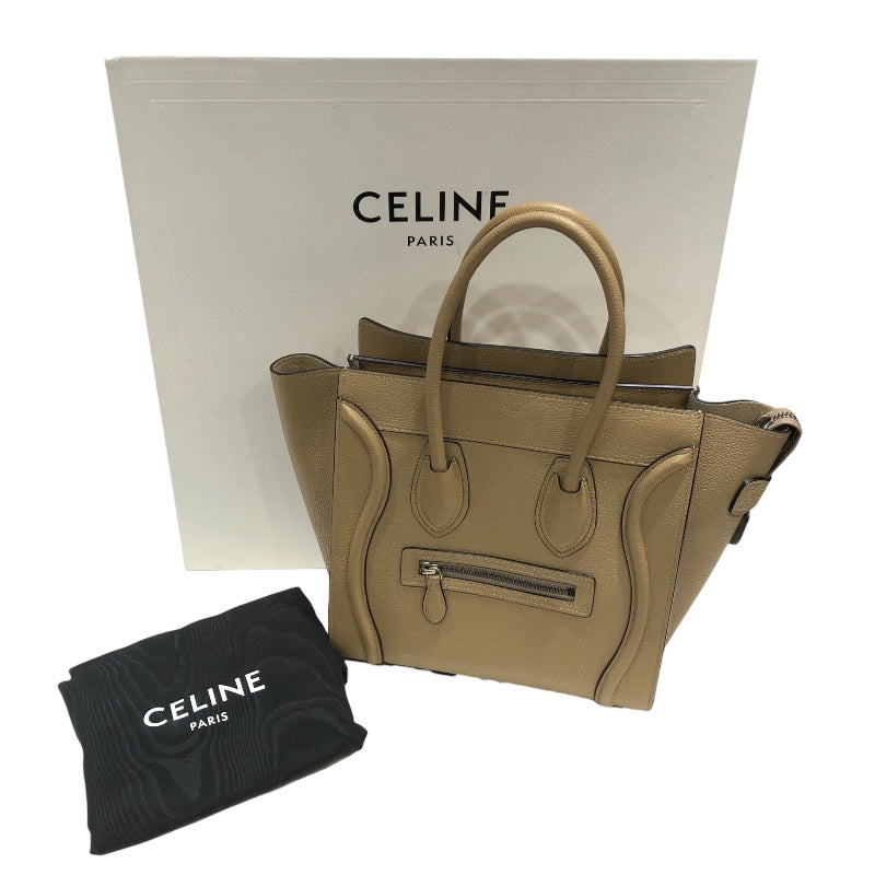 セリーヌ CELINE ラゲージ マイクロショッパー 167793 ベージュ カーフ レディース ハンドバッグ