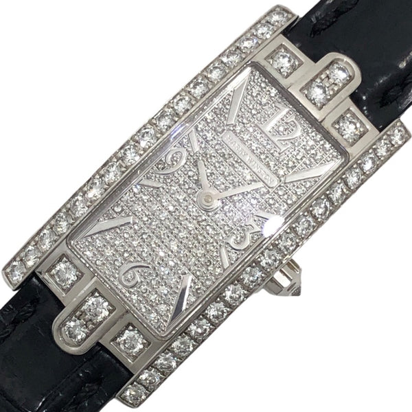 ハリーウィンストン HARRY WINSTON アヴェニュー 330/LQWL.DO1/D3 K18WG/レザー クオーツ レディース 腕時計