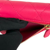 シャネル CHANEL ボーイシャネル 3つ折り財布 A80734 ホットピンク×ゴールド金具 ラムレザー レディース 三つ折り財布