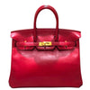 エルメス HERMES バーキン25 □R刻印 ルージュヴィフ ゴールド金具 タデラクト レディース ハンドバッグ