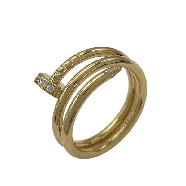 カルティエ Cartier ジュスト アン クル ダイヤ リング ダブル #49 K18YG ダイヤモンド ジュエリー