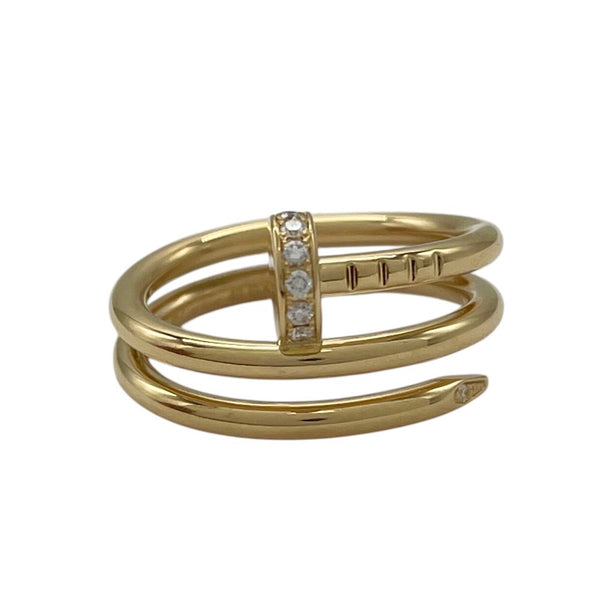カルティエ Cartier ジュスト アン クル ダイヤ リング ダブル #49 K18YG ダイヤモンド ジュエリー
