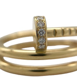 カルティエ Cartier ジュスト アン クル ダイヤ リング ダブル #49 K18YG ダイヤモンド ジュエリー