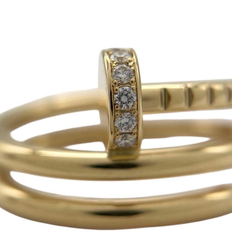 カルティエ Cartier ジュスト アン クル ダイヤ リング ダブル #49 K18YG ダイヤモンド ジュエリー