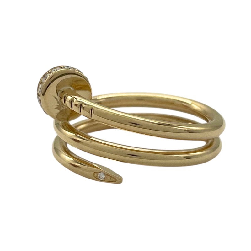カルティエ Cartier ジュスト アン クル ダイヤ リング ダブル #49 K18YG ダイヤモンド ジュエリー