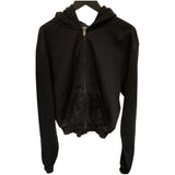 バレンシアガ BALENCIAGA バックロゴ クロップドパーカー 697949 ブラック コットン レディース パーカー
