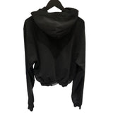 バレンシアガ BALENCIAGA バックロゴ クロップドパーカー 697949 ブラック コットン レディース パーカー