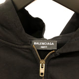 バレンシアガ BALENCIAGA バックロゴ クロップドパーカー 697949 ブラック コットン レディース パーカー
