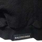 バレンシアガ BALENCIAGA バックロゴ クロップドパーカー 697949 ブラック コットン レディース パーカー