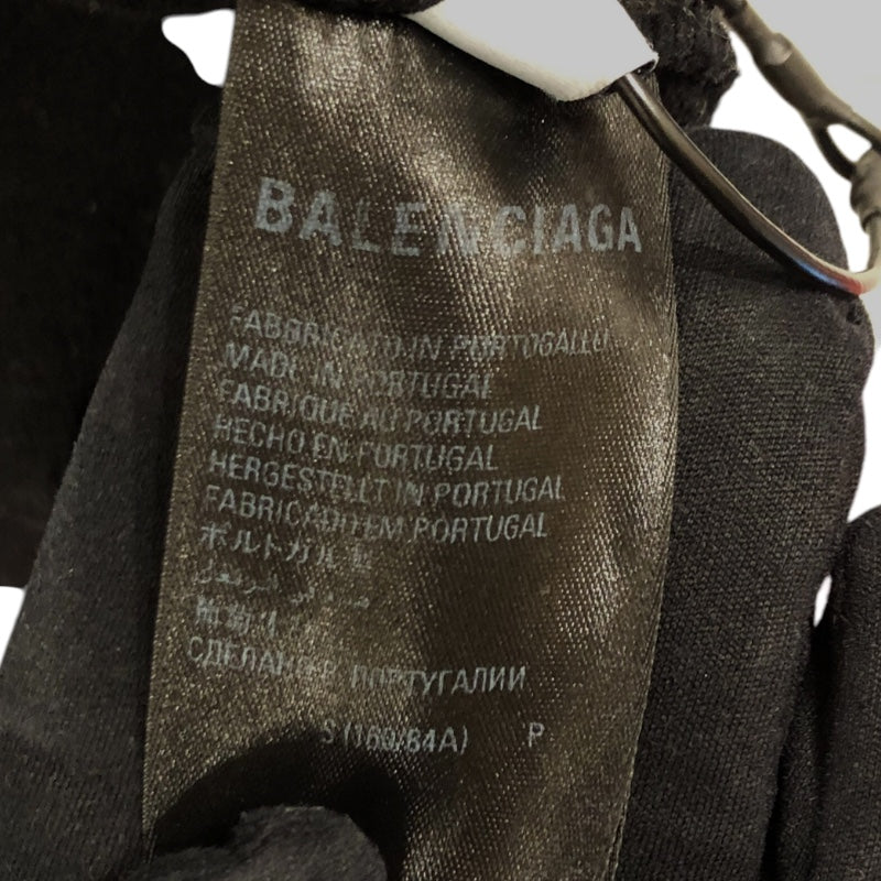 バレンシアガ BALENCIAGA バックロゴ クロップドパーカー 697949 ブラック コットン レディース パーカー