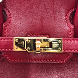 エルメス HERMES バーキン25 □R刻印 ルージュヴィフ ゴールド金具 タデラクト レディース ハンドバッグ