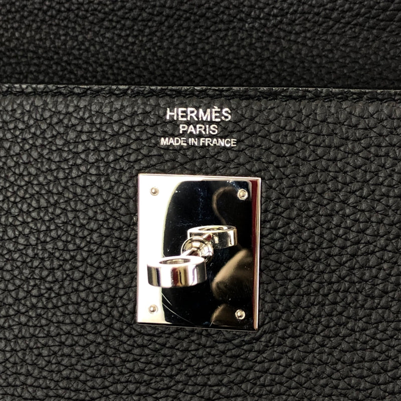エルメス HERMES ケリー32 内縫い D刻印 ブラック シルバー金具 トゴ レディース ハンドバッグ