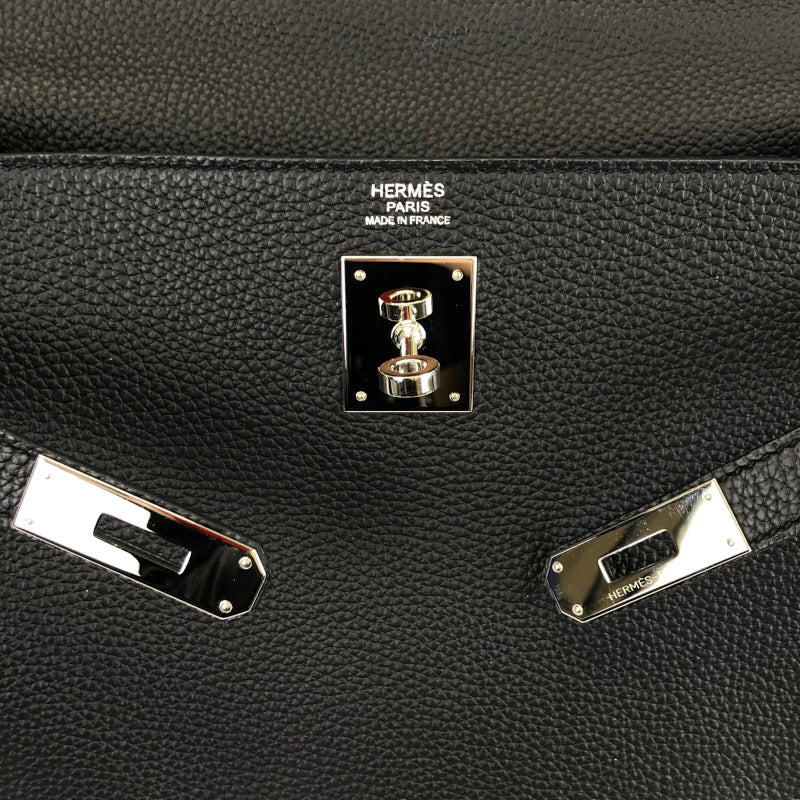 エルメス HERMES ケリー32 内縫い D刻印 ブラック シルバー金具 トゴ レディース ハンドバッグ