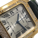 カルティエ Cartier サントス ドゥ カルティエ WJSA0008 シルバー K18YG/レザーストラップ 自動巻き メンズ 腕時計