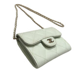 シャネル CHANEL マトラッセチェーンウォレット AP2569 ライトグリーン/ゴールド金具 キャビアスキン レディース ショルダーバッグ