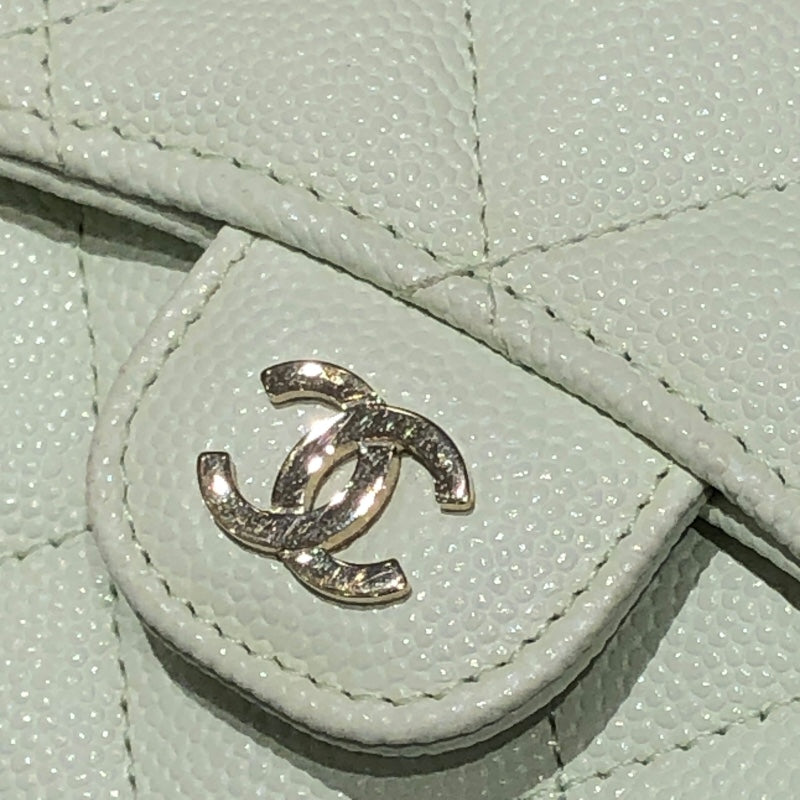 シャネル CHANEL マトラッセチェーンウォレット AP2569 ライトグリーン/ゴールド金具 キャビアスキン レディース ショルダーバッグ