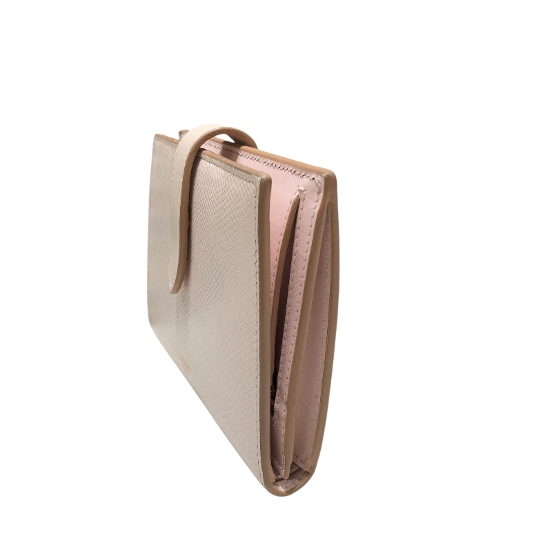 セリーヌ CELINE ピンク　GD金具 レザー レディース 二つ折り財布