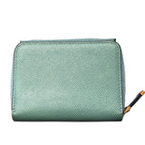 クリスチャン・ディオール Christian Dior サドルコンパクトウォレット グリーン レザー レディース 二つ折り財布