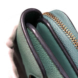 クリスチャン・ディオール Christian Dior サドルコンパクトウォレット グリーン レザー レディース 二つ折り財布