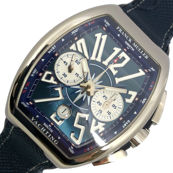 フランク・ミュラー FRANCK MULLER ヴァンガード ヨッティング クロノグラフ V45CCDT ブルー SS/ラバーベルト 自動巻き メンズ 腕時計