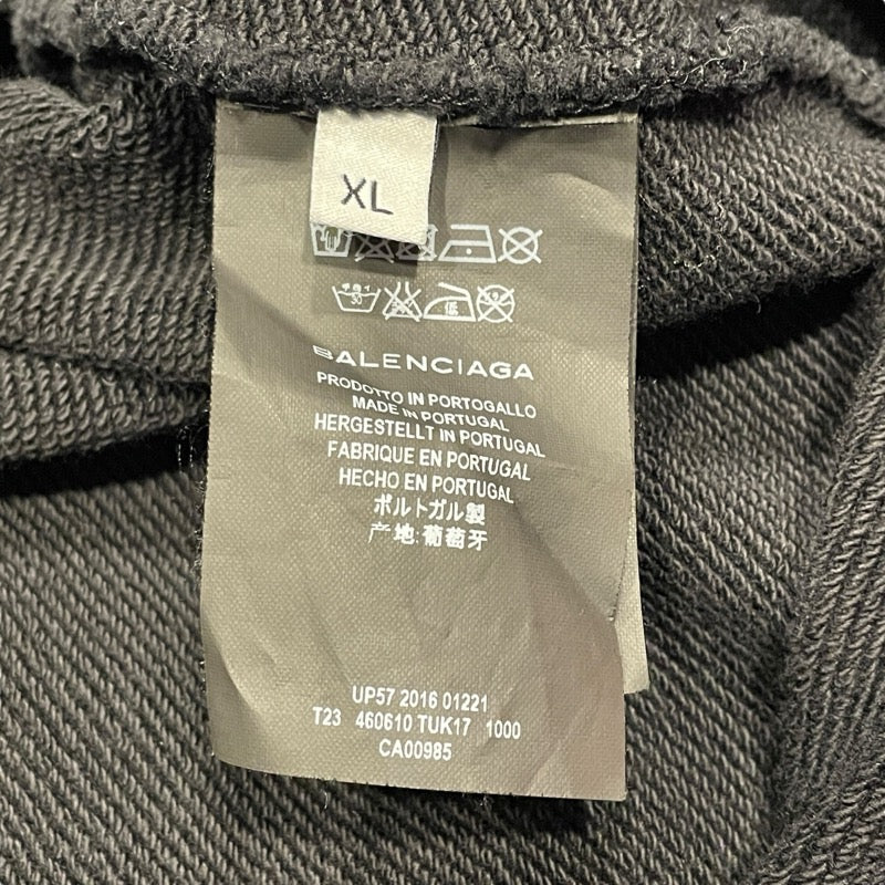 バレンシアガ BALENCIAGA Paris スウェットパーカー 460610 ブラック コットン メンズ パーカー