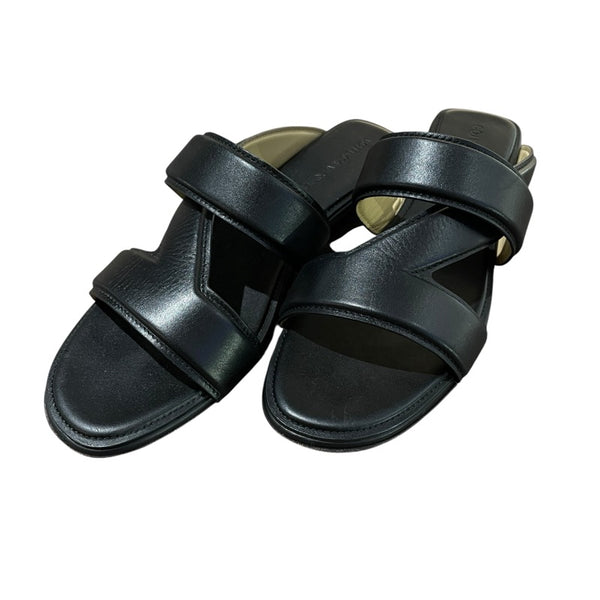 ボッテガ・ヴェネタ BOTTEGA VENETA ザハンドフラック ブラック レザー レディース サンダル