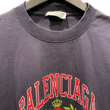 バレンシアガ BALENCIAGA カレッジロゴ半袖Tシャツ ネイビー コットン レディース 半袖Ｔシャツ