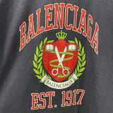 バレンシアガ BALENCIAGA カレッジロゴ半袖Tシャツ ネイビー コットン レディース 半袖Ｔシャツ