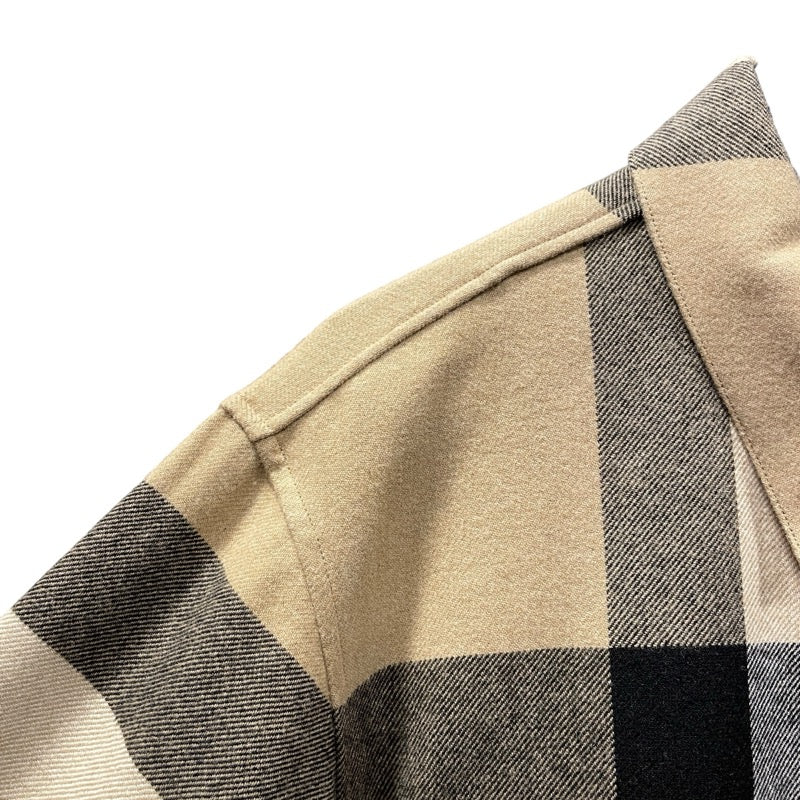 バーバリー BURBERRY チェック柄ジップシャツジャケット ベージュ ウール メンズ その他アウター