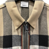 バーバリー BURBERRY チェック柄ジップシャツジャケット ベージュ ウール メンズ その他アウター