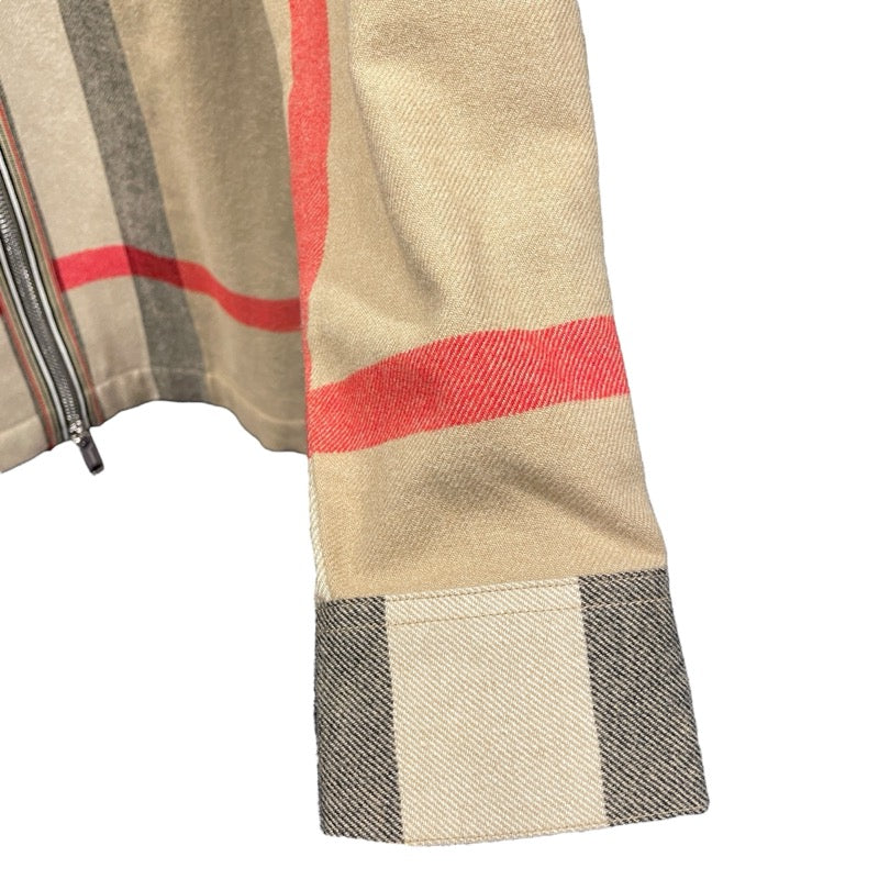 バーバリー BURBERRY チェック柄ジップシャツジャケット ベージュ ウール メンズ その他アウター