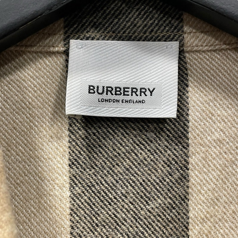 バーバリー BURBERRY チェック柄ジップシャツジャケット ベージュ ウール メンズ その他アウター