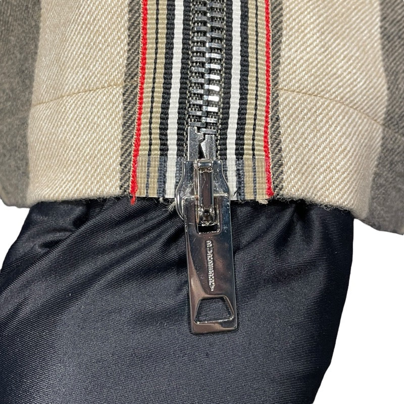 バーバリー BURBERRY チェック柄ジップシャツジャケット ベージュ ウール メンズ その他アウター