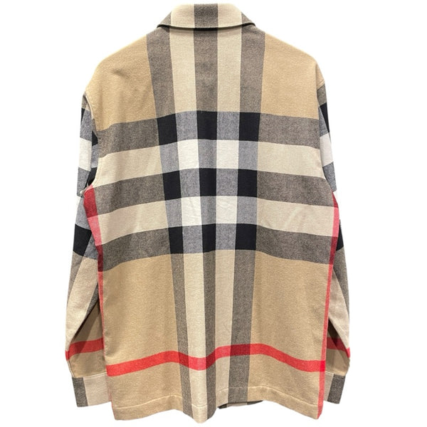 バーバリー BURBERRY チェック柄ジップシャツジャケット ベージュ ウール メンズ その他アウター