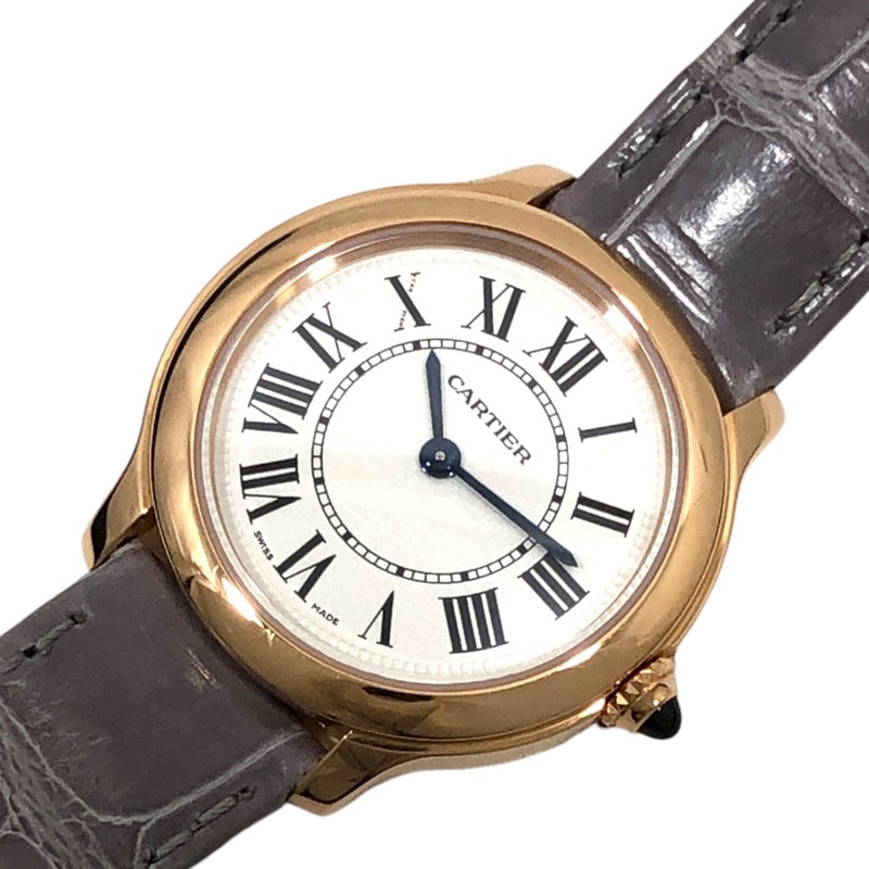 カルティエ Cartier ロンド ルイ カルティエ WGRN0013 シルバー K18PG/レザーストラップ レディース 腕時計