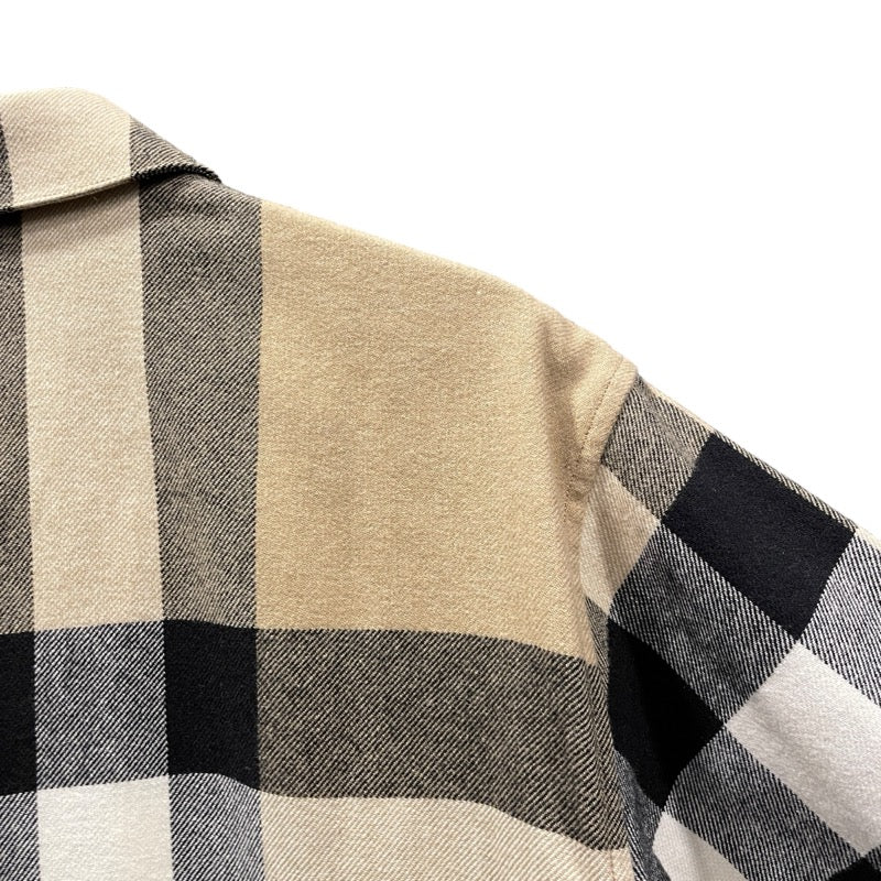 バーバリー BURBERRY チェック柄ジップシャツジャケット ベージュ ウール メンズ その他アウター