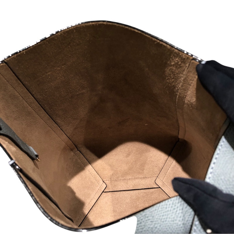 ヴァレクストラ VALEXTRA バケットバッグスモール ブルー　ゴールド金具 レザー レディース ハンドバッグ