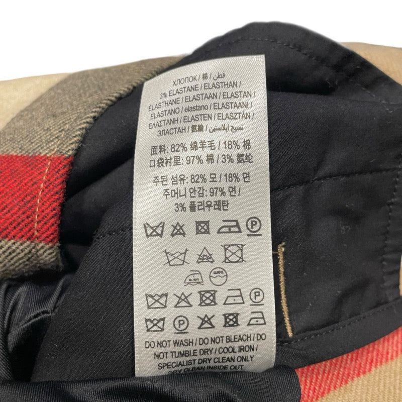 バーバリー BURBERRY チェック柄ジップシャツジャケット ベージュ ウール メンズ その他アウター