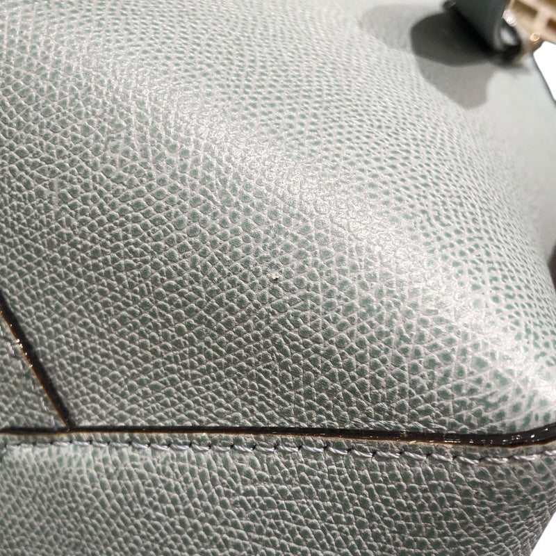 ヴァレクストラ VALEXTRA バケットバッグスモール ブルー　ゴールド金具 レザー レディース ハンドバッグ